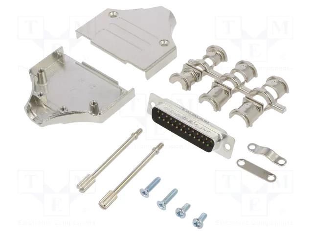 Connector: D-Sub; PIN: 25; male; straight; soldering; for cable AMPHENOL COMMUNICATIONS SOLUTIONS MHDM-25MSSL