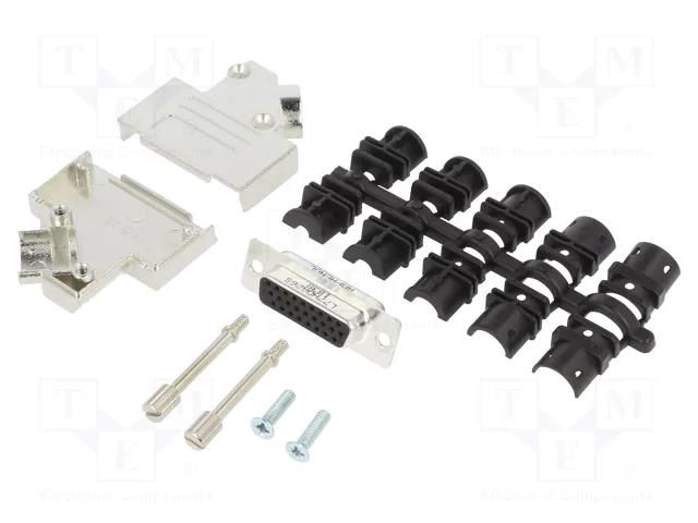 Connector: D-Sub HD; PIN: 26; female; angled 45°; soldering AMPHENOL COMMUNICATIONS SOLUTIONS D45ZK-26FHSL