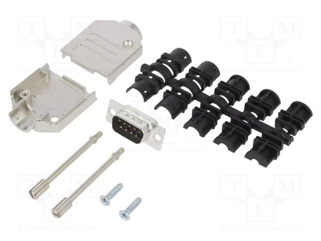 Connector: D-Sub; PIN: 9; male; straight; soldering; for cable AMPHENOL COMMUNICATIONS SOLUTIONS DTZK-09MSSL