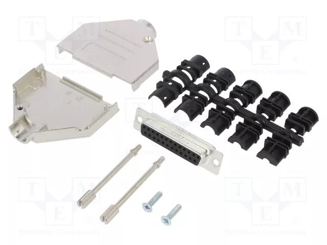 Connector: D-Sub; PIN: 25; female; straight; soldering; for cable AMPHENOL COMMUNICATIONS SOLUTIONS DTZK-25FSSL