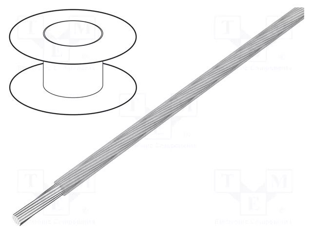 Wire; LiYv; stranded; Cu; 0.25mm2; PVC; transparent; 900V; 100m HELUKABEL LIY0.25-TR