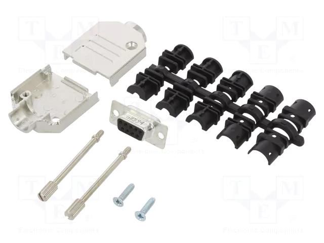 D-Sub; PIN: 9; female; straight; soldering; for cable; gold flash AMPHENOL COMMUNICATIONS SOLUTIONS DTZK-09FSSL