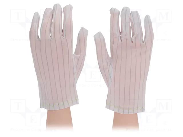 Protective gloves; ESD; S; 10set; polyester,conductive fibers STATICTEC PRT-STC5101