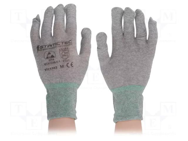 Protective gloves; ESD; S; 10set; grey STATICTEC PRT-STC5301