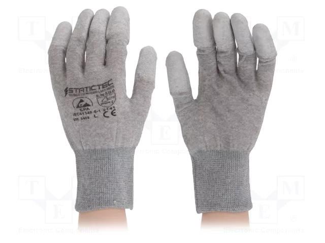 Protective gloves; ESD; S; 10set; grey STATICTEC PRT-STC5401