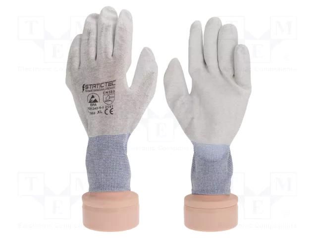 Protective gloves; ESD; M; 10set; grey STATICTEC PRT-STC5502