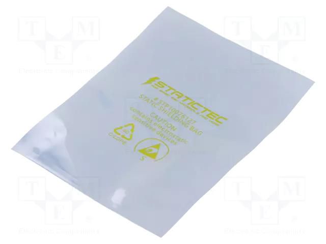 Protection bag; ESD; L: 127mm; W: 76mm; Thk: 76um; 100pcs; <100GΩ STATICTEC PRT-STP10076127