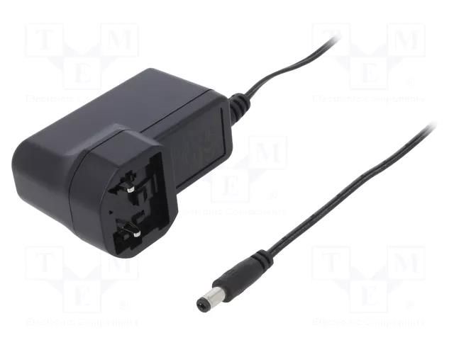 Power supply: switching; mains,plug-in; 6VDC; 1A; 6W; Out: 5,5/2,1 MEAN WELL GEM06I06-P1J
