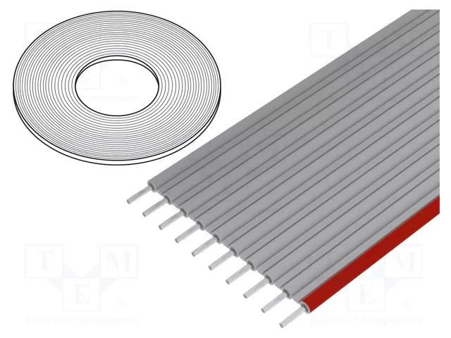 Wire: ribbon; 2.54mm; stranded; Cu; unshielded; PVC; dark grey 3M 8125-10