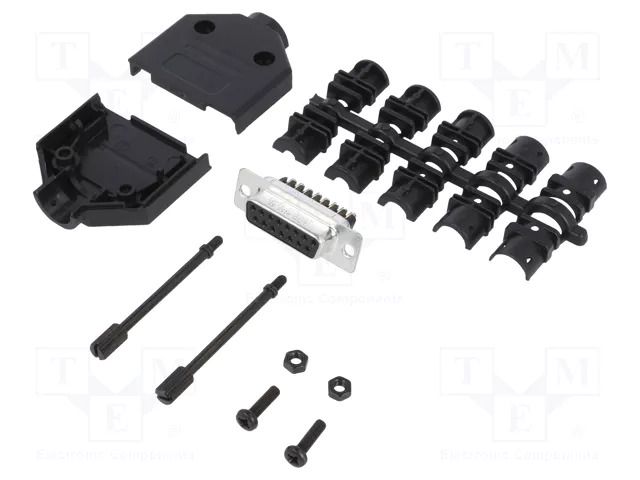 Connector: D-Sub; PIN: 15; female; straight; screw terminal AMPHENOL COMMUNICATIONS SOLUTIONS DTPKP-15FSSC