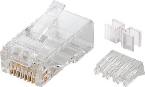 RJ45 Plug, CAT 6A UTP unshielded - for round cable, with two threaders 72501