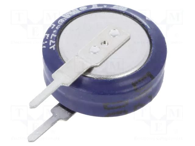 Supercapacitor; THT; 220mF; 5.5VDC; -20÷80%; Ø11.5x12.7mm; 75Ω EATON ELECTRONICS KR-5R5V224-R