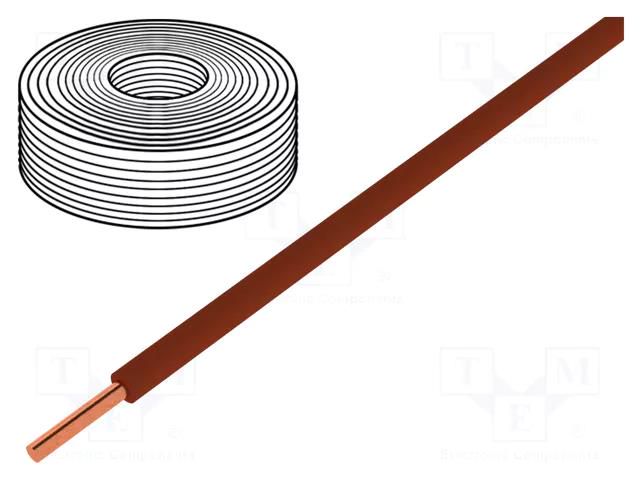 Wire; 0.2mm2; wire; Cu; PVC; brown; 60V; 10m; 1x0.2mm2 DONAU ELEKTRONIK D-105-8