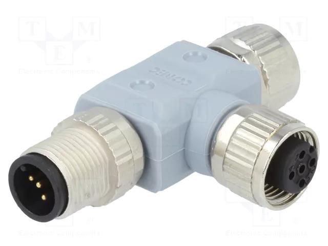 T adapter; M12 male,M12 female x2; A code-DeviceNet / CANopen CONEC 43-05116