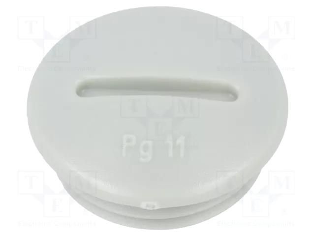 Stopper; PG11; polystyrene; light grey; 6mm OBO BETTERMANN OBO-2033119