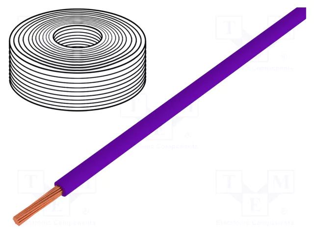 Wire; H07V-K; stranded; Cu; 1.5mm2; PVC; violet; 450V,750V; Class: 5 ELTRIM H07V-K-150-VI