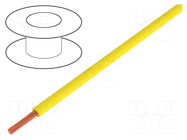 Wire; H05V2-K; stranded; Cu; 0.5mm2; 22AWG; PVC; yellow; 300V,500V HELUKABEL H05V2-K05YE