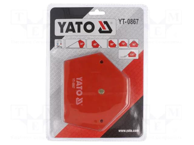 Try square; 111x136x24mm; Kind: welding; magnetic; 34kg YATO YT-0867