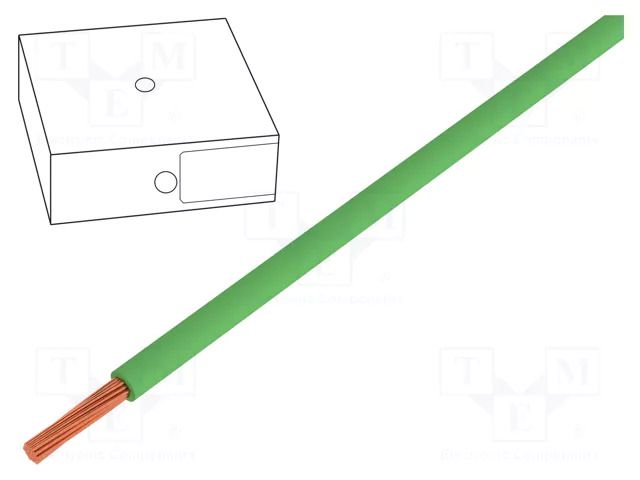 Wire; H05V-K; stranded; Cu; 0.5mm2; PVC; green; 300V,500V; 250m; reel LAPP H05V-K1X0.5GR.250