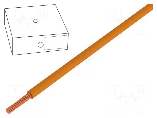 Wire; H07V-K; stranded; Cu; 2.5mm2; PVC; orange; 450V,750V; Class: 5 HELUKABEL H07VK250OR