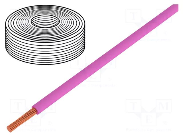 Wire; LiY; stranded; Cu; 0.25mm2; PVC; pink; 900V; 250m; Class: 5 LAPP LIY-0.25PK