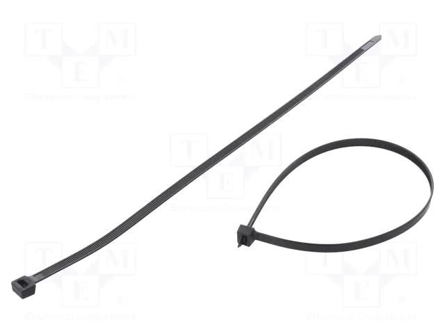 Cable tie; L: 380mm; W: 7.6mm; black; polyamide; 667N; Ømax: 102mm FIX&FASTEN FIX-S-7.6X380T/BK