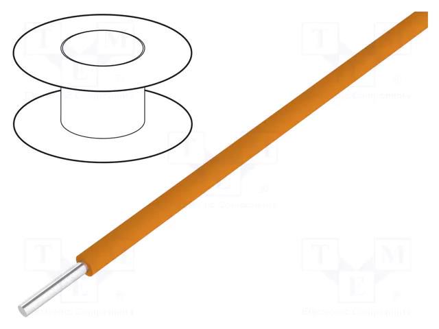Wire; 30AWG; wire; OFC; FEP; orange; 250V; 50m; 1x30AWG BQ CABLE KYNAR-OR/50