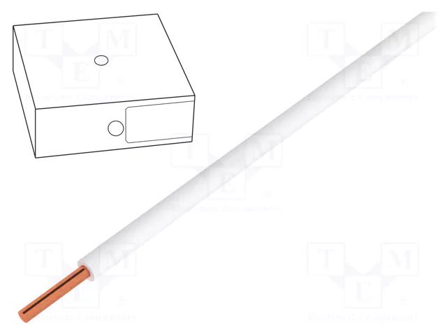 Wire; H05V-U; 0.5mm2; wire; Cu; PVC; white; 300V,500V; 100m; CPR: Eca HELUKABEL H05V-U05WH