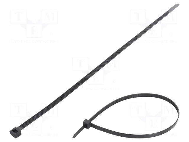 Cable tie; L: 400mm; W: 7.6mm; black; polyamide; 533N; Ømax: 105mm FIX&FASTEN FIX-S-7.6X400/BK