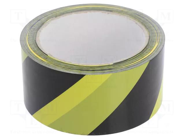 Tape: warning; yellow-black; L: 33m; W: 50mm; self-adhesive MEDID MED.5036