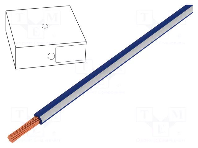 Wire; H05V-K; stranded; Cu; 0.75mm2; PVC; dark blue-white; 100m LAPP H05V-K1X0.75DBLWH