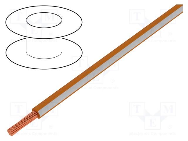 Wire; LiY; stranded; Cu; 0.25mm2; PVC; orange-white; 900V; 250m LAPP LIY-0.25ORWH