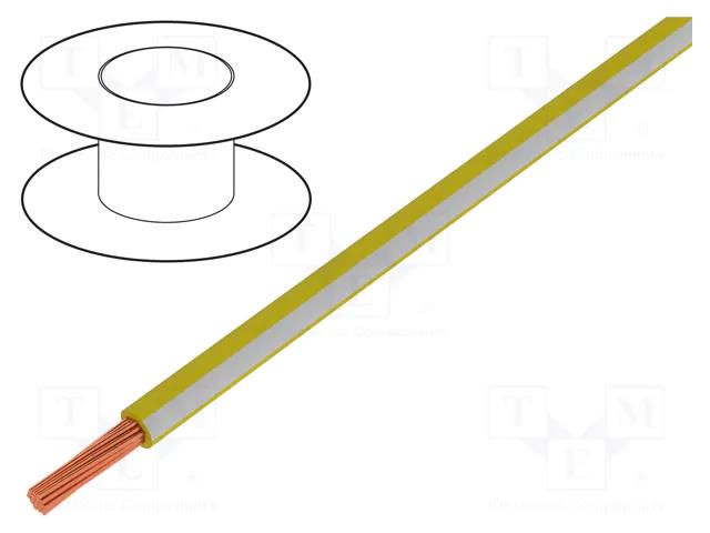 Wire; H05V-K,LgY; stranded; Cu; 1mm2; PVC; yellow-white; 300V,500V BQ CABLE LGY1.0-YL/WH