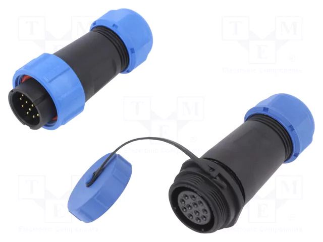 Connector: circular; male + female; PIN: 12; 500V; 3A; IP67 CONNFLY DS1110-27-12BU8