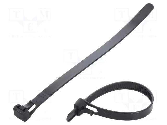 Cable tie; multi use; L: 150mm; W: 7.6mm; black; polyamide; 222N FIX&FASTEN FIX-TR-7.6X150/BK