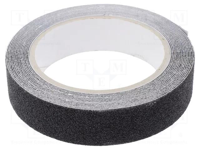 Tape: marking; black; L: 5m; W: 25mm; antislip,self-adhesive MEDID MED.2505