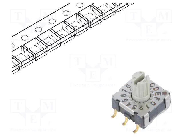 Encoding switch; HEX/BCD; Pos: 16; SMT; Rcont max: 80mΩ; M SUNGMUN ELECTRONICS MSSR-16S-TR