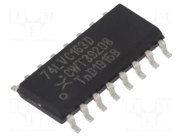 IC: digital; 4bit,binary counter,synchronous reset; CMOS,TTL NEXPERIA 74LVC163D.112