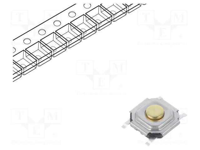 Microswitch TACT; SPST; Pos: 2; 0.05A/12VDC; SMT; 1N; 5.2x5.2x1.5mm ALPS SKQGAFE010