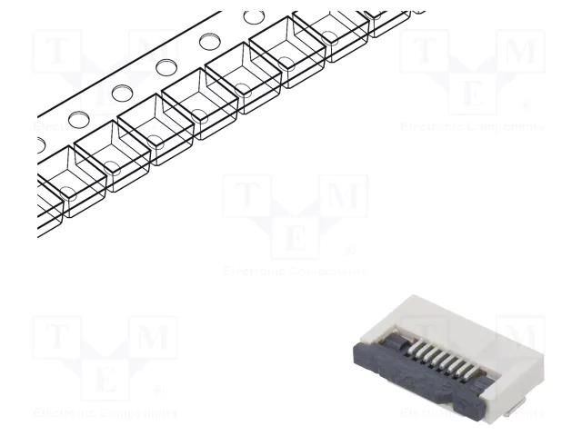 Connector: FFC/FPC; tinned; SMT; 500mA; 50V; PIN: 8; Contacts: copper CONNFLY DS1020-11-8VBT1-R