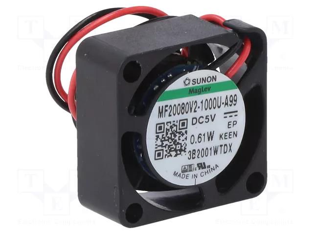 Fan: DC; axial; 5VDC; 20x20x8mm; 2.21m3/h; 21dBA; Vapo; 12000rpm SUNON MF20080V2-A99-A