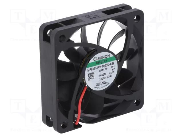 Fan: DC; axial; 12VDC; 60x60x15mm; 29.88m3/h; 21.3dBA; Vapo; 3000rpm SUNON MF60151V3-A99-A