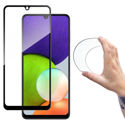 Wozinsky Full Cover Flexi Nano Glass Hybrid Screen Protector with frame for Samsung Galaxy A22 4G black, Wozinsky 5907769317712 5907769317712