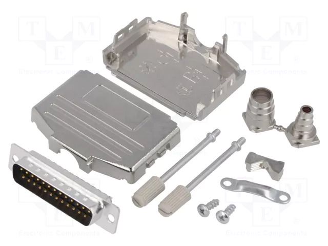 Connector: D-Sub; PIN: 25; plug; male; soldering; for cable; black ENCITECH DPPK25-M-DBP-K
