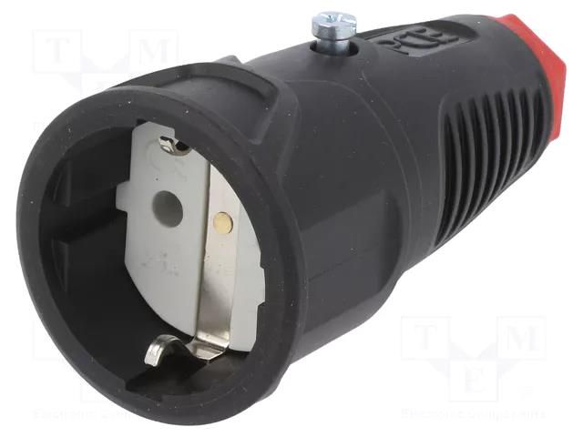 Connector: AC supply; female; socket; 2P+PE; 250VAC; 16A; for cable PCE 2510-SR