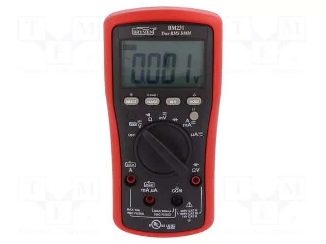 Digital multimeter; LCD; (6000); VDC: 60mV,600mV,6V,60V,600V,1kV BRYMEN BM231