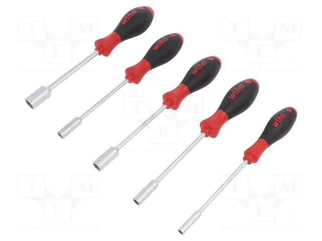Kit: screwdrivers; 6-angles socket; SoftFinish®; 5pcs. WIHA WIHA.01034