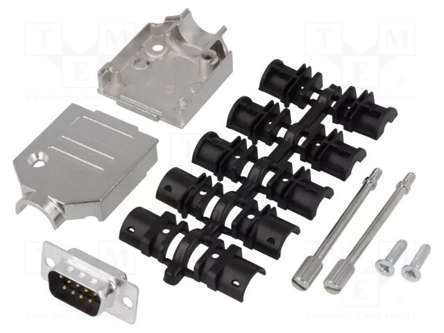 Connector: D-Sub; PIN: 9; plug; male; soldering; for cable; black ENCITECH DTZK09-DBP-K