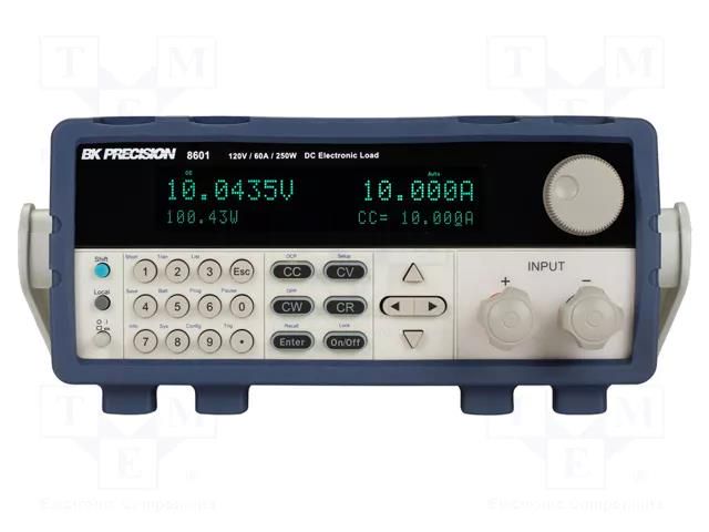 Electronic load; 0÷120V; 0÷60A; 250W; 218x90x387mm; 100÷240VAC B&K PRECISION BK8601B