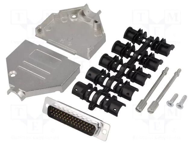 Connector: D-Sub HD; PIN: 44; plug; male; soldering; for cable; DTZK ENCITECH DTZK25-HDP-K